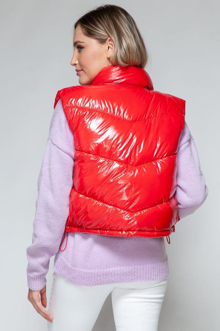 Stilla | Zip Up Turtleneck Skinnende Kviltet Vest