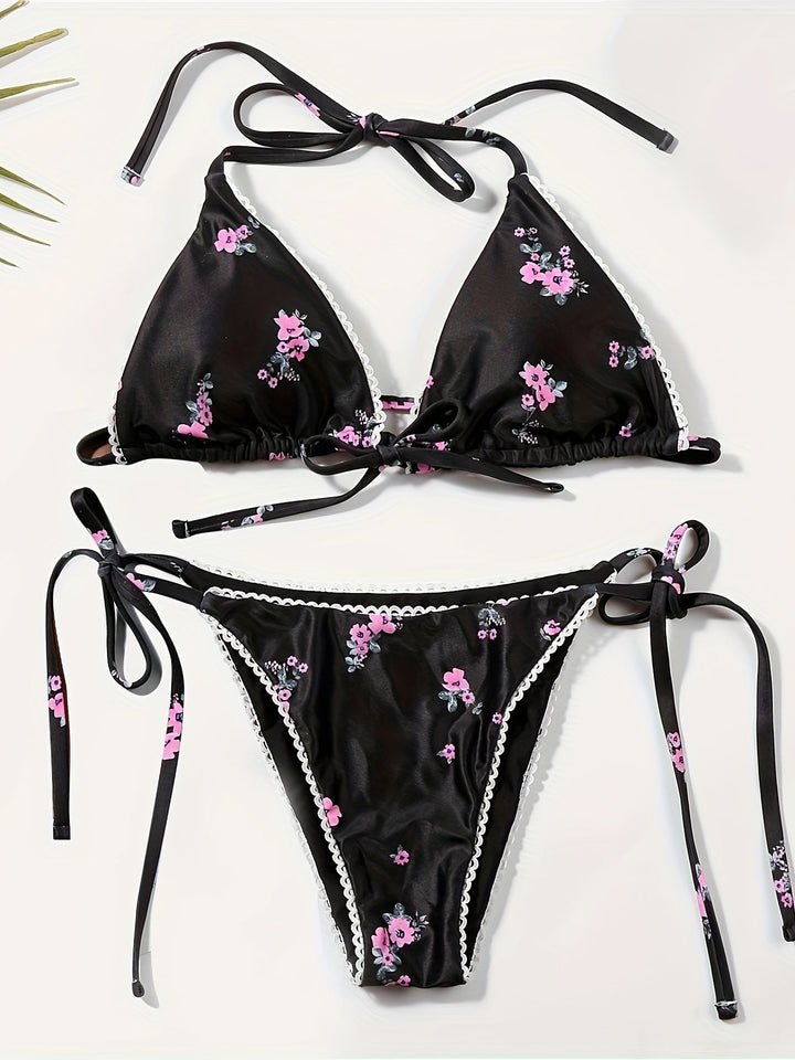 Stilla | Kvinders Bikini Med Print to Delt Sexet Badetøj Med Stropper