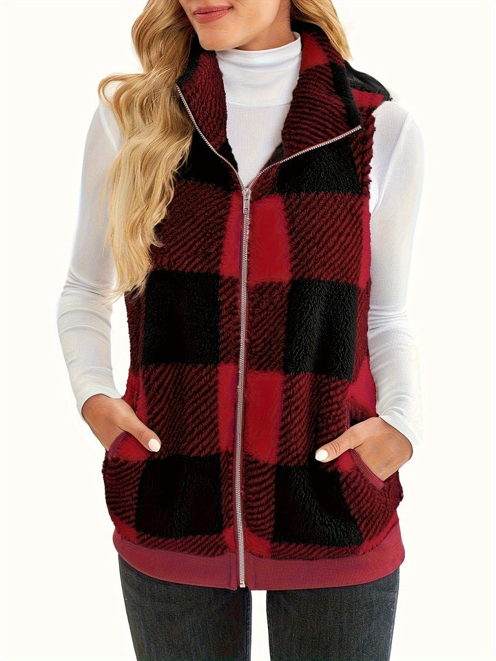 Stilla | Ternet Teddy-cardigan med ståkrave