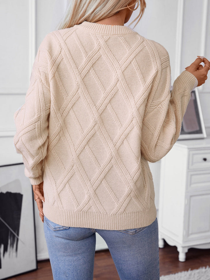 Stilla | Pullover med lange ærmer og geometrisk rundhals
