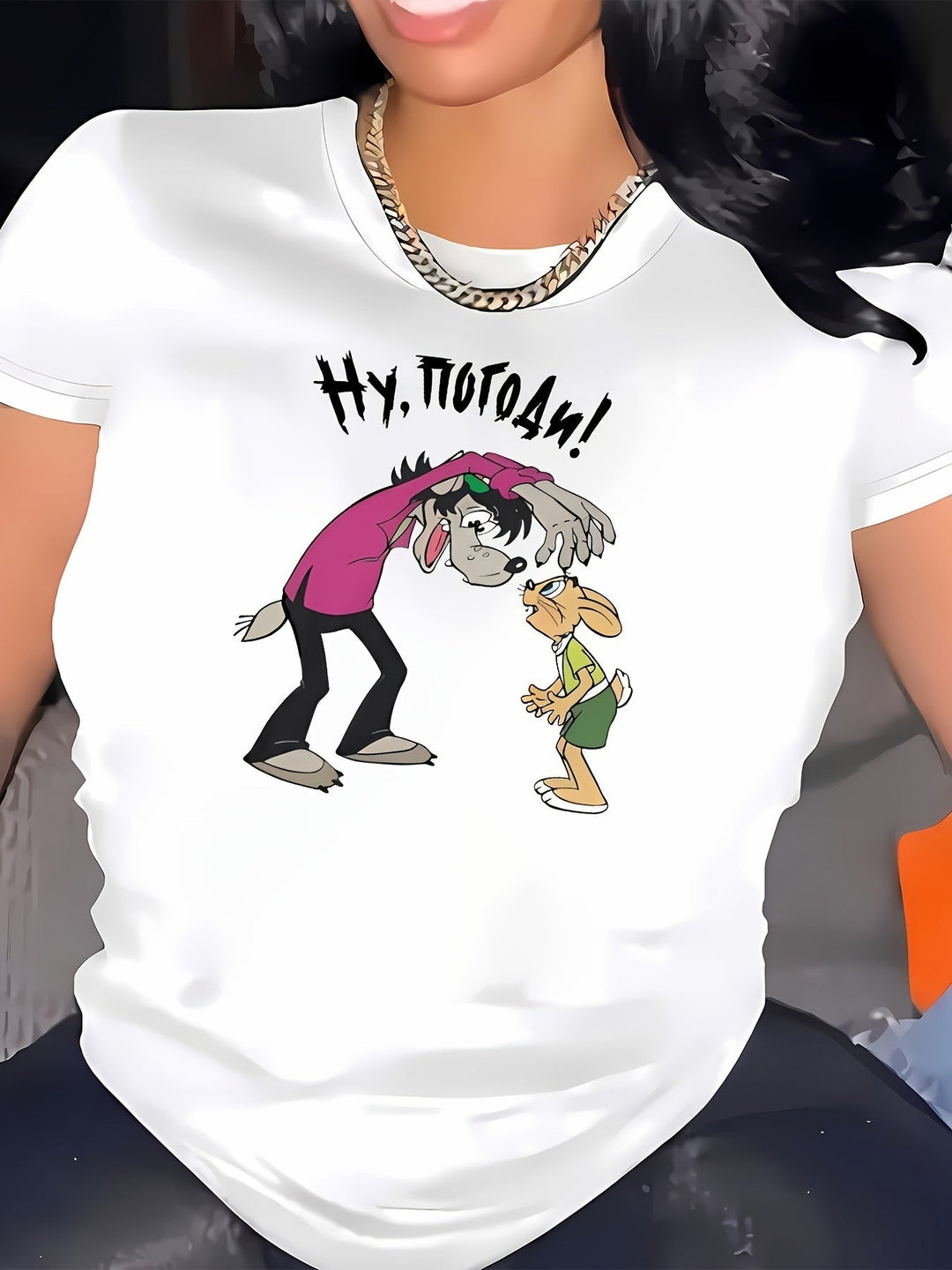Stilla | Dame Let Sommer T-Shirt Hør Med Tryk, Let Og Behagelig Til Hverdag