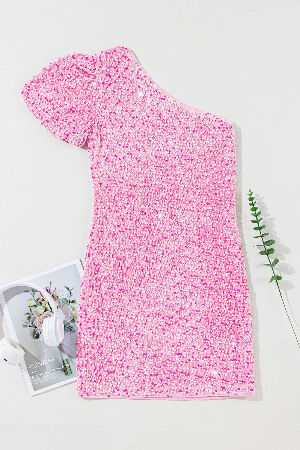 Stilla | Single Shoulder Kort Ærme Mini Kjole