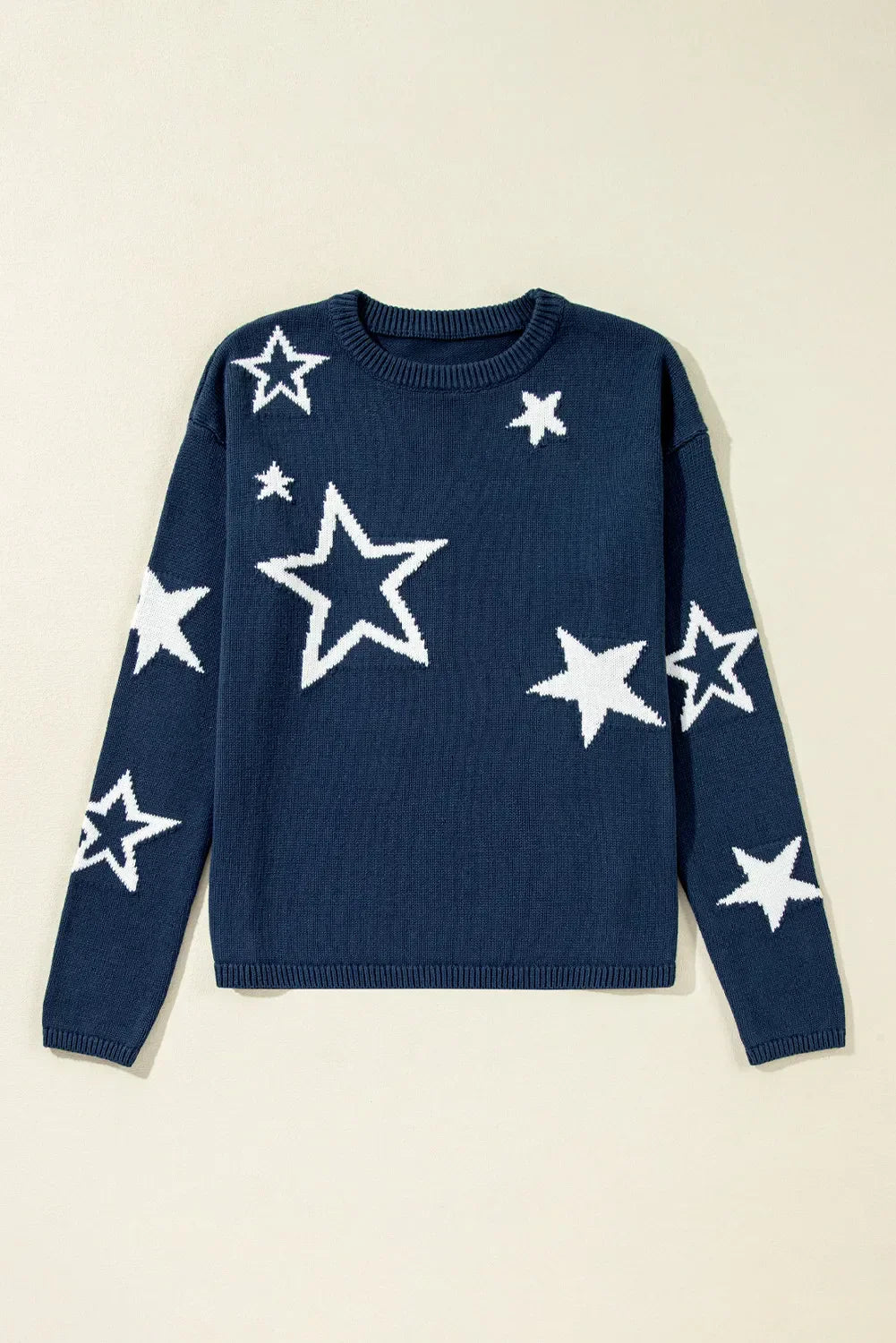 Stilla | Pullover med lange ærmer og rund stjernekrave