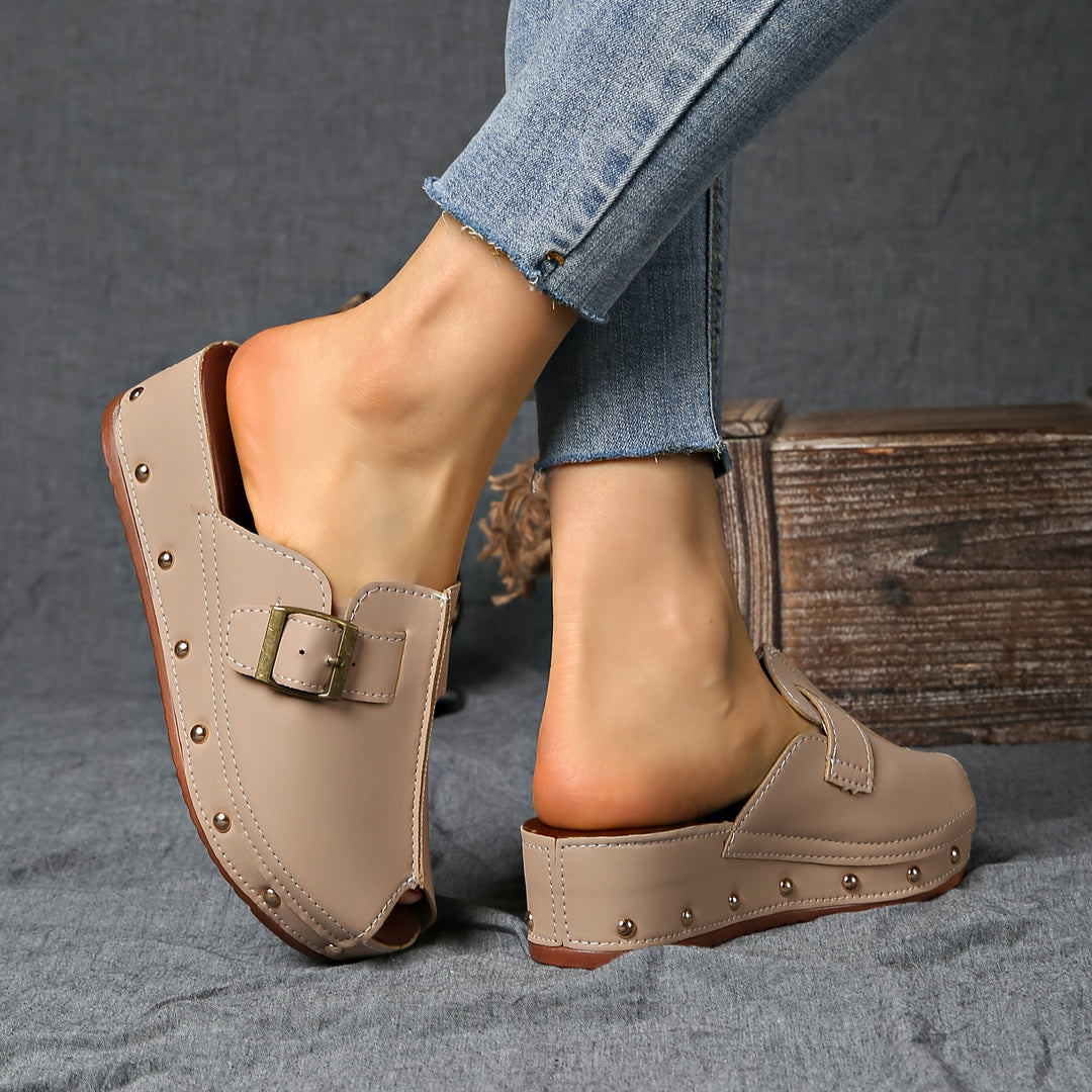 Stilla | Behagelige Sommersko På Platform Med Strap Closure Og Åben Tå