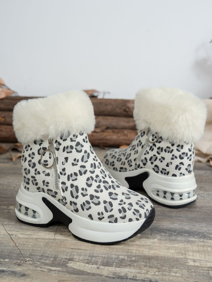 Stilla | Leopard Platform Støvler Med Sidelukning