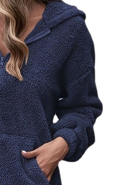Stilla | Oversize Sweatshirt Med Halv Lynlås Og Faldende Skuldre