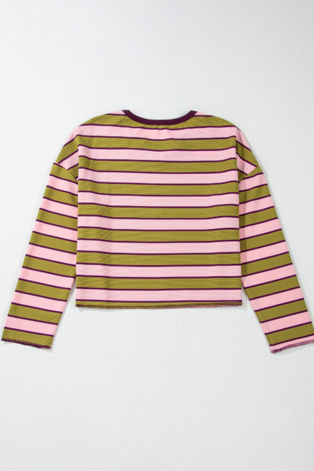 Stilla | Langærmet Stribet T-shirt Med Flæse