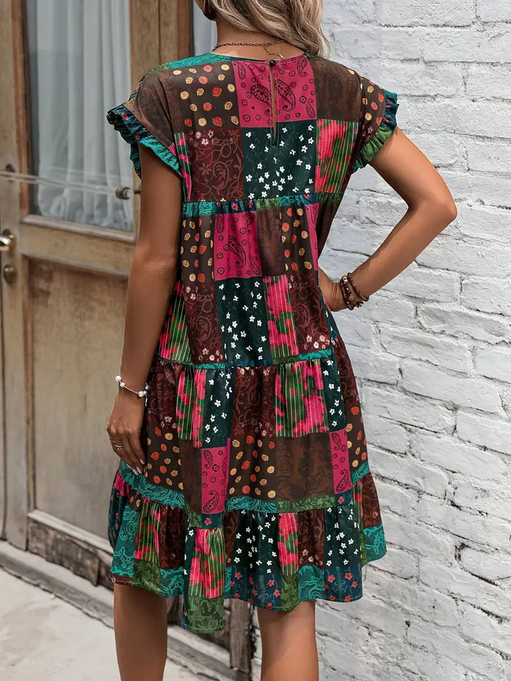 Stilla | Sommer Patchwork Kjole Gennemsigtig, Stilfuld Og Perfekt Til Ferie