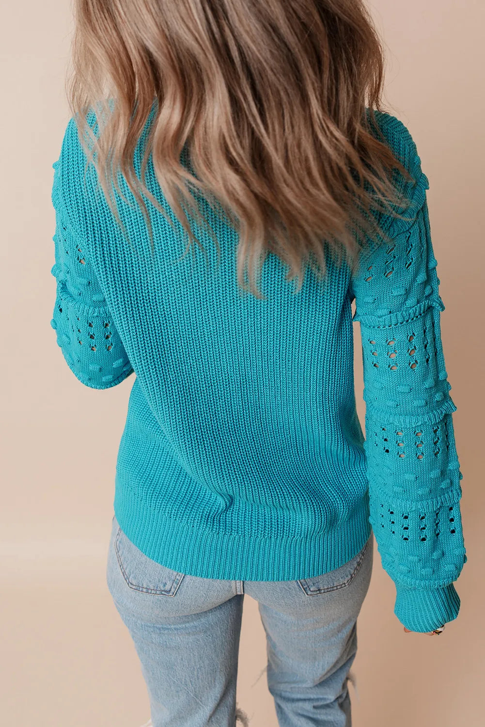 Stilla | Pullover med lange ærmer rund halsudskæring med flæse detaljer