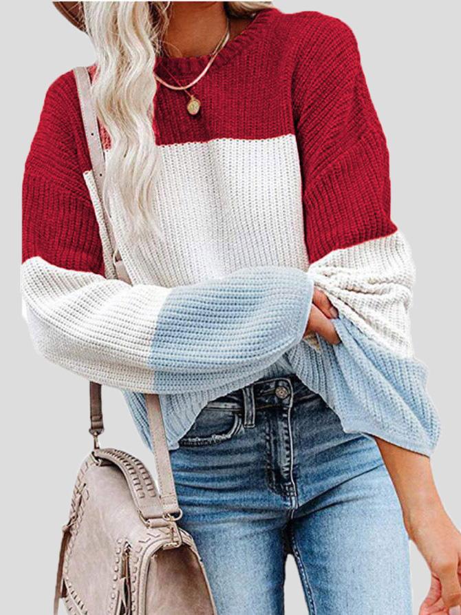 Stilla | Cozy Colorblock Striktrøje til Efterårs Lagdeling.