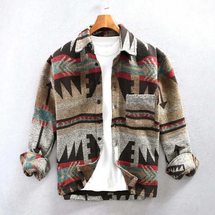Stilla | Sydvestlig Aztec-tryk Shirtjakke