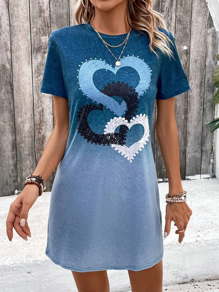 Stilla | Sommerkjole Til Dame T-Shirt Med Korte Ærmer Og Farvegradient