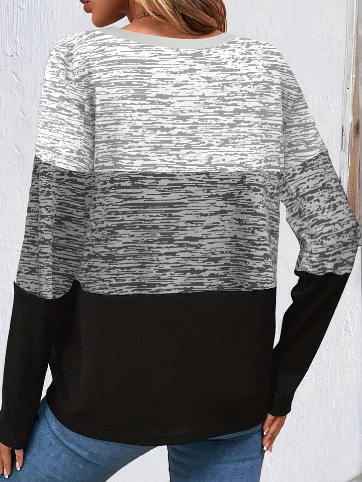 Stilla | T-shirt Rund hals color block