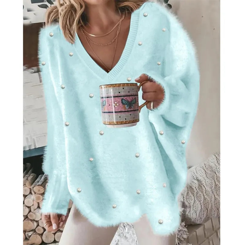 Stilla | Lässig pullover med kædeperler