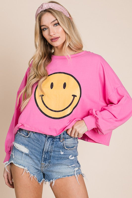 Stilla | Ansigt Langærmet Crop Top