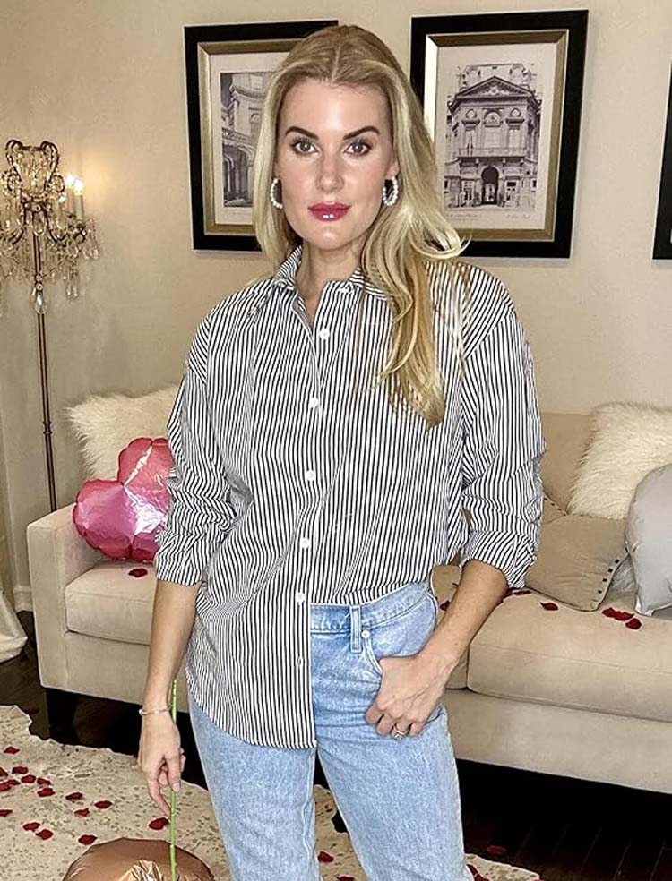 Stilla | Stribet Bluse Med Knapper