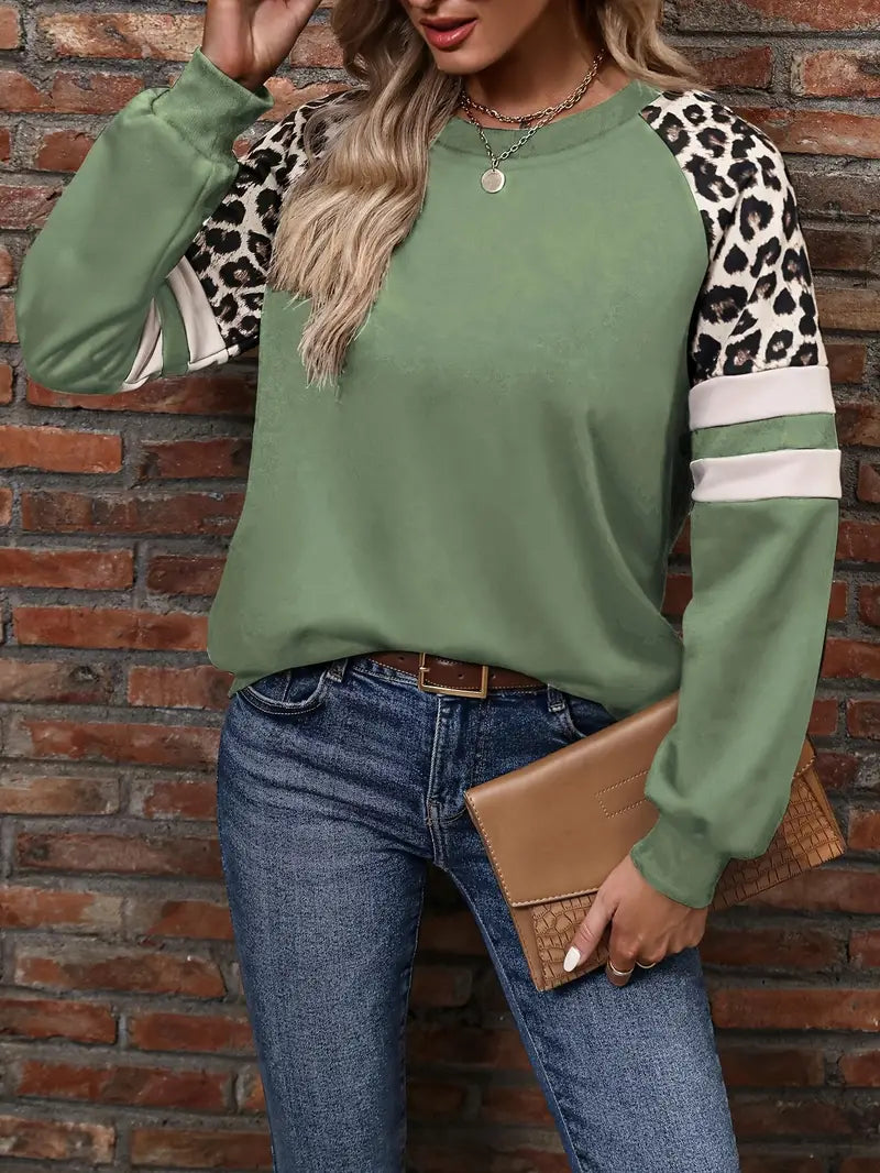 Stilla | Langærmet Leopardmønster Bluse