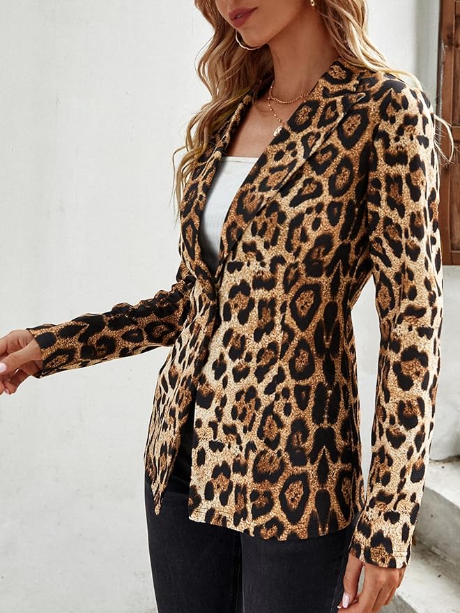 Stilla | Leopard Blazer Til Kvinder