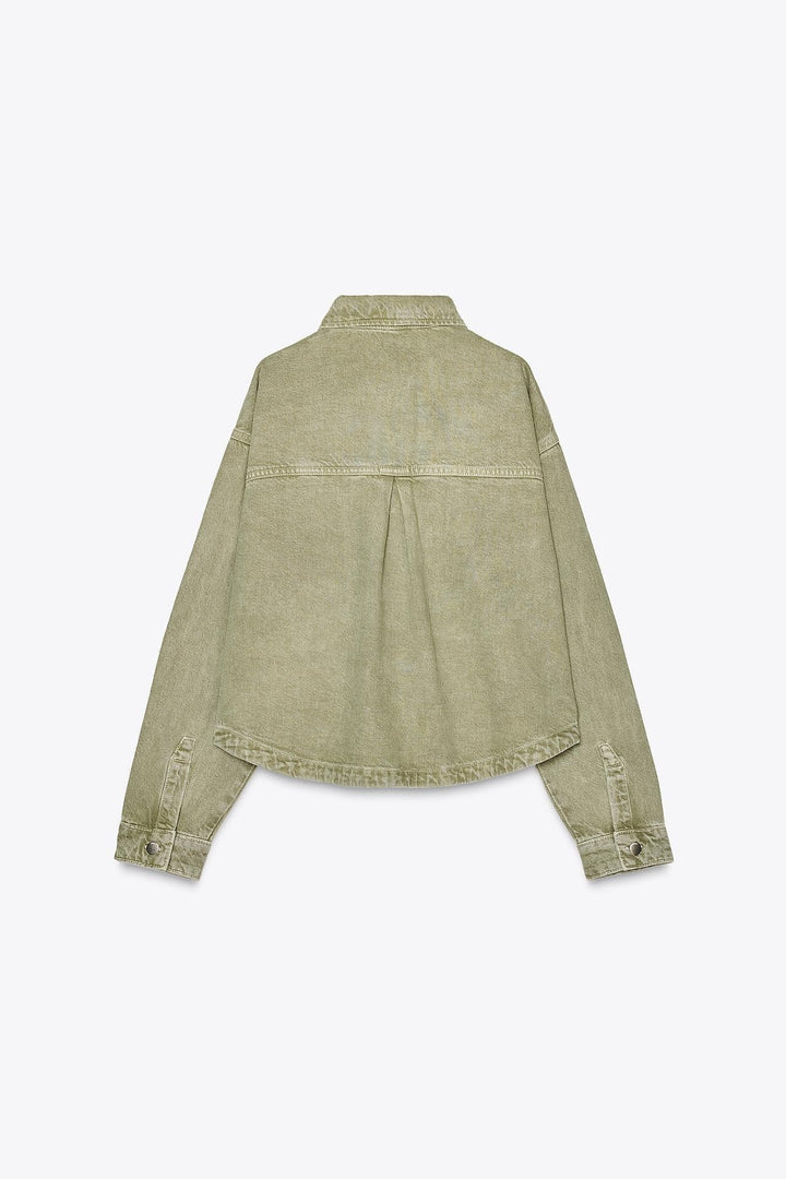 Stilla | Klassisk Khaki Denim Jakke til Hverdagens Stil