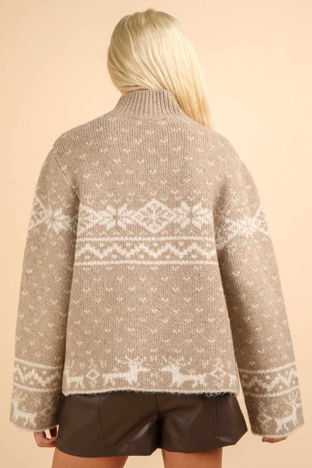 Stilla | Jul Element Pullover Med Lange Ærmer og Stående Krave