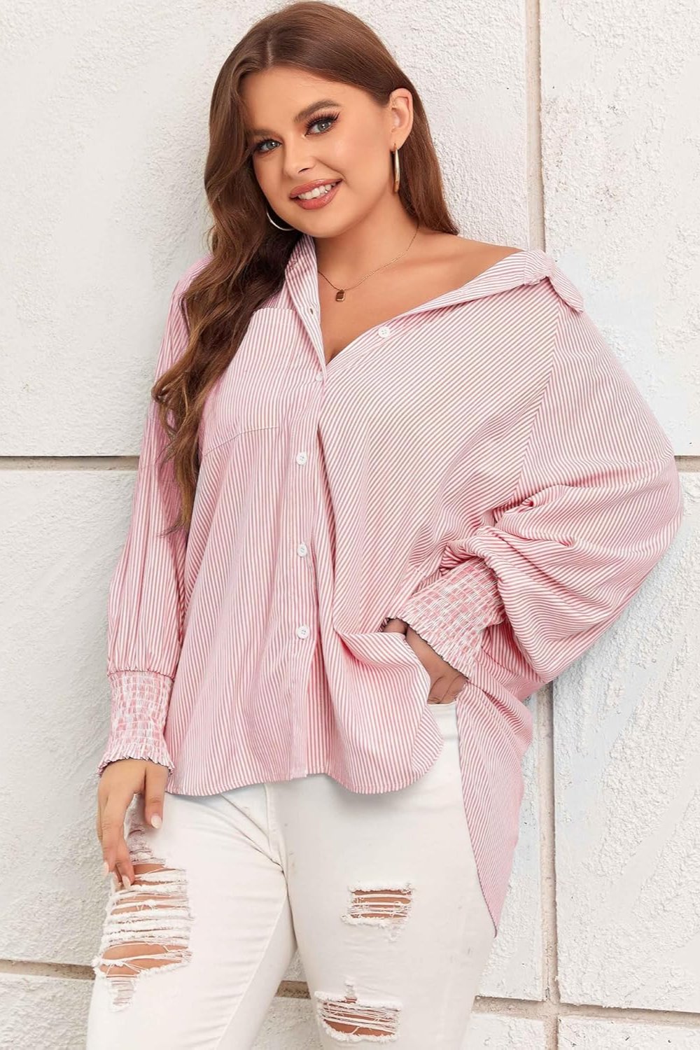 Stilla | Elegant Størrelse Shirt Med Lommer