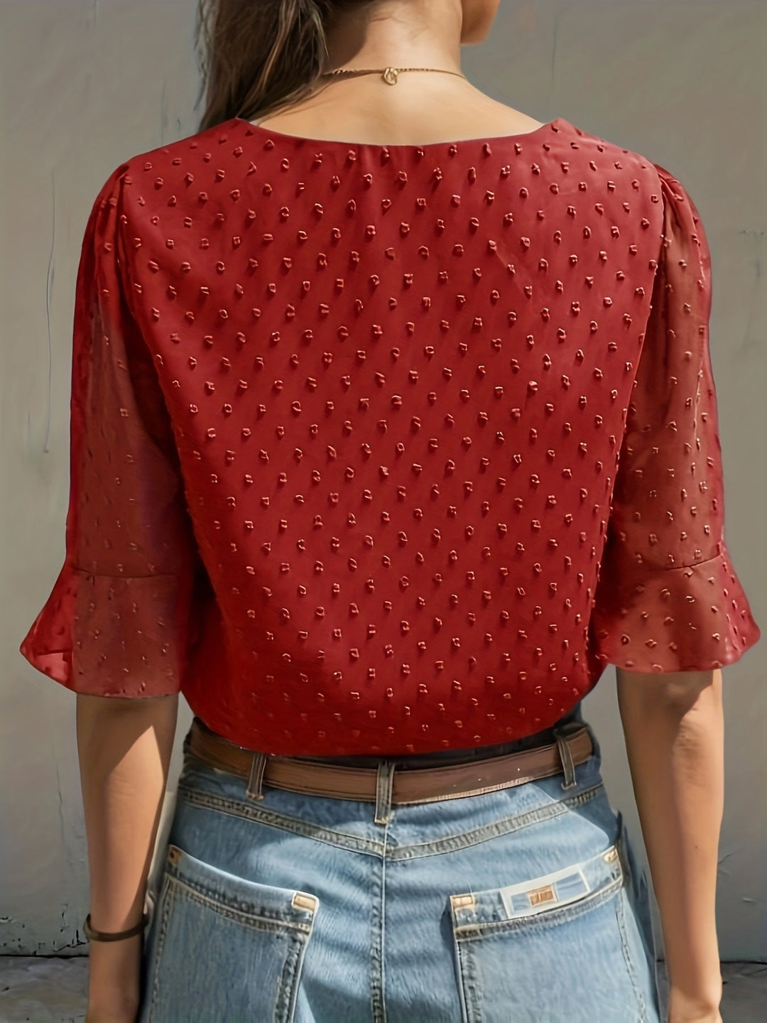 Stilla | Løs Chiffonbluse Med Lange Ærmer