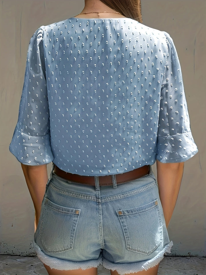 Stilla | Løs Chiffonbluse Med Lange Ærmer