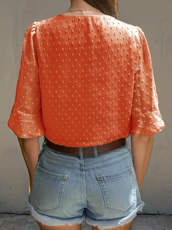 Stilla | Løs Chiffonbluse Med Lange Ærmer