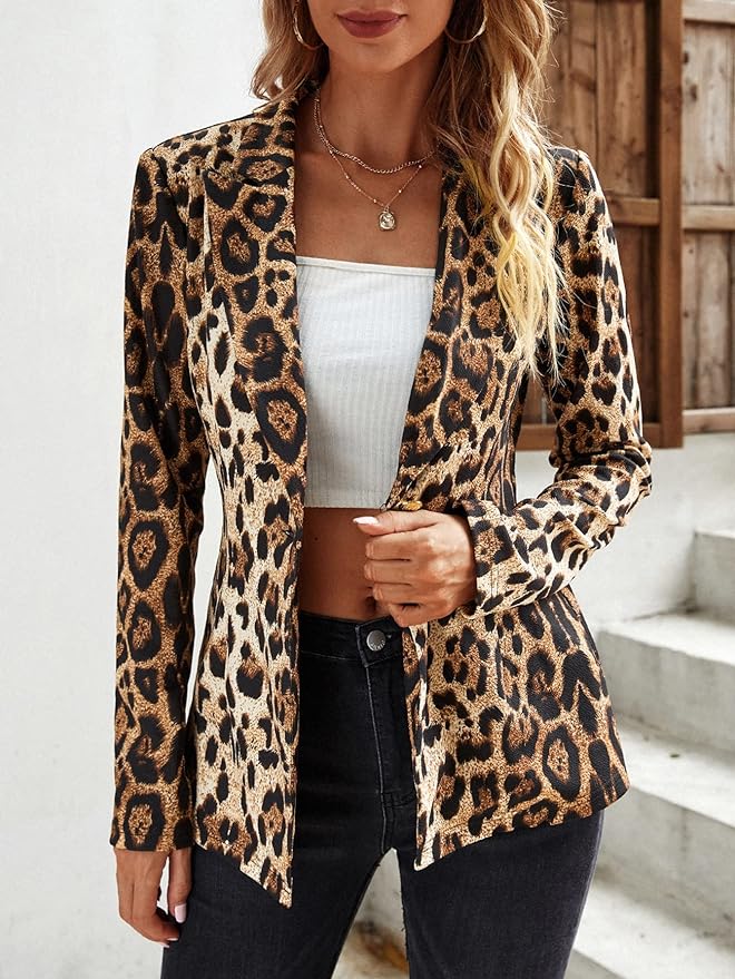 Stilla | Leopard Blazer Til Kvinder