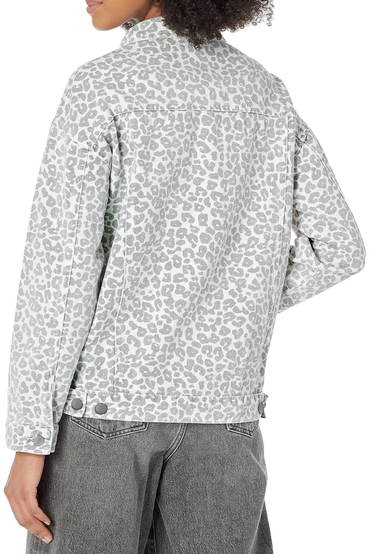 Stilla | Jeansjakke Med Leopardmønster Og Reverkrave Til Damer