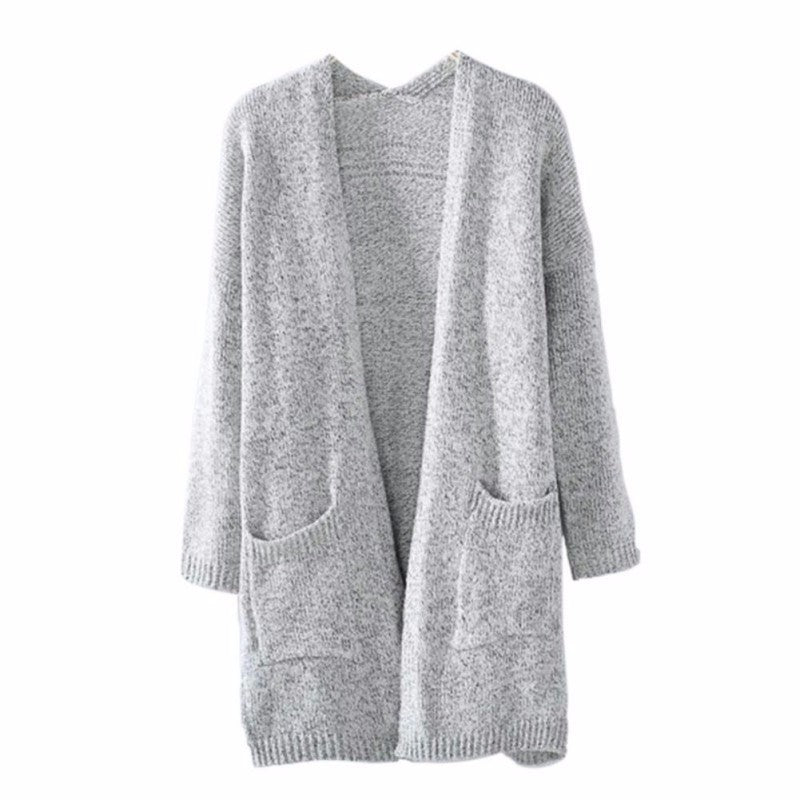 Dame chunky strik cardigan med rummelige lommer og afslappet design Stilla