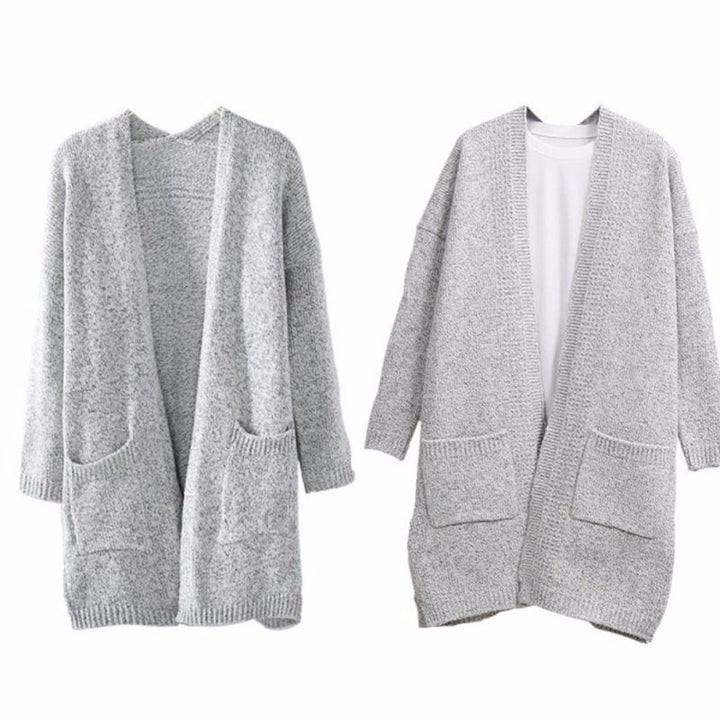 Dame chunky strik cardigan med rummelige lommer og afslappet design Stilla