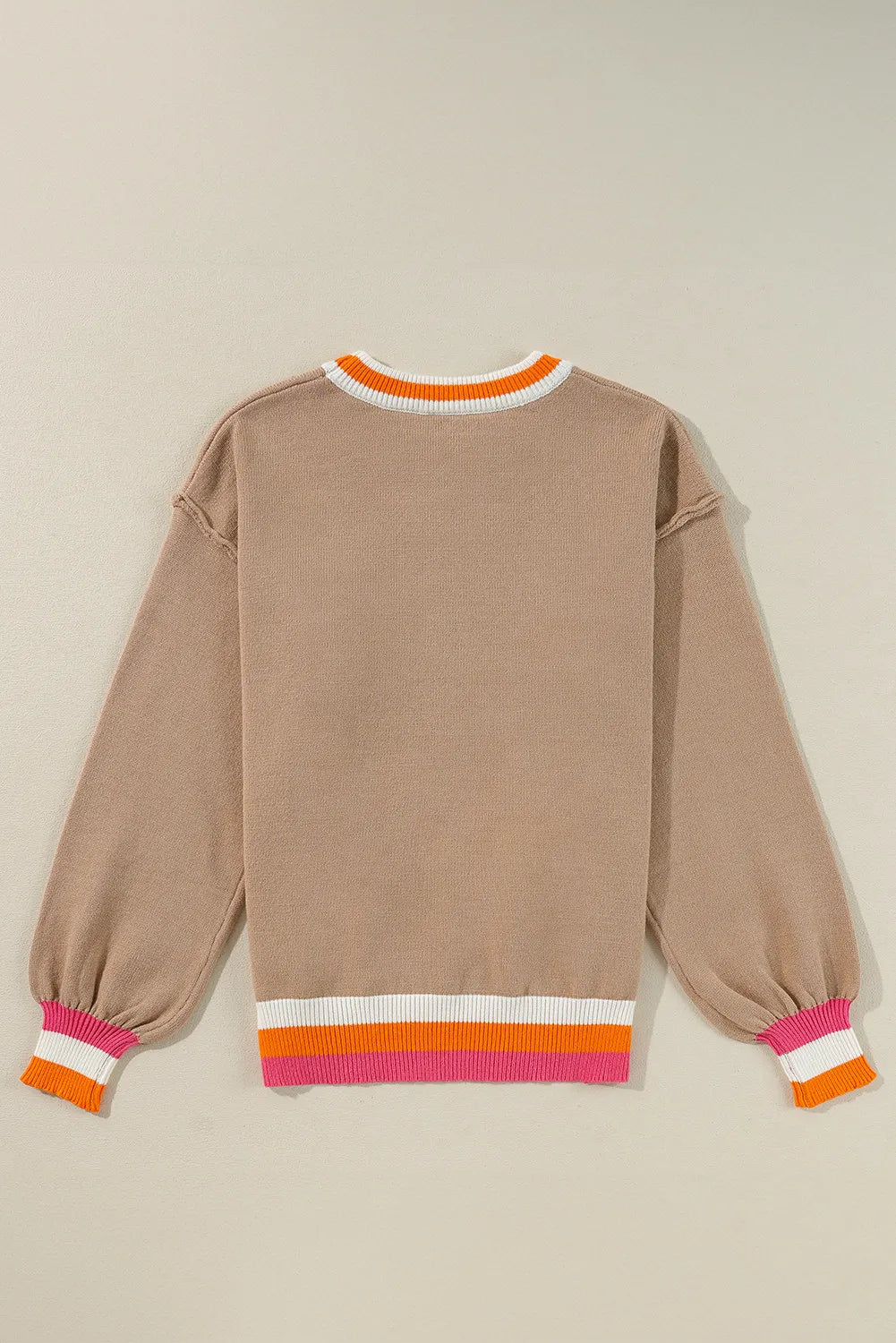 Stilla | Kontrastpullover Med Lange Ærmer og Rund Halsudskæring