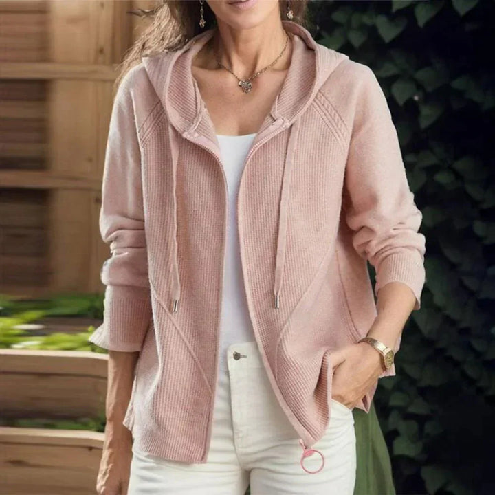 Stilla | Rosa Komfortabel Chic Sweatshirt Med Hætte