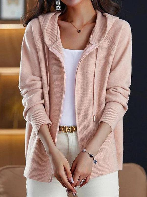 Stilla | Rosa Komfortabel Chic Sweatshirt Med Hætte
