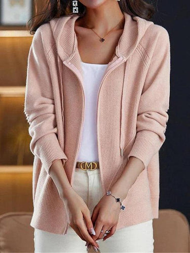 Stilla | Rosa Komfortabel Chic Sweatshirt Med Hætte