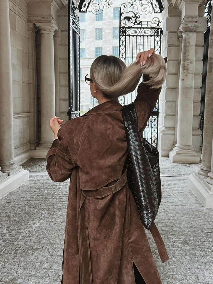 Stilla | Dame Klassisk Lang Trenchcoat