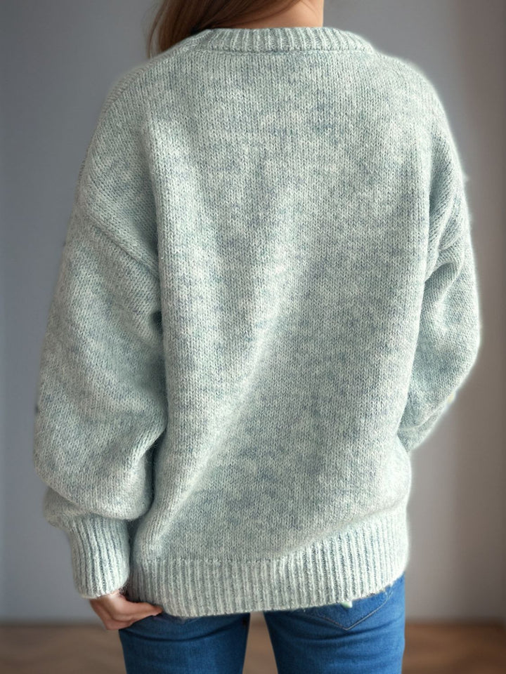 Stilla | Strikpullover med Rundhals og Lange Ærmer