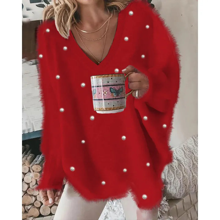 Stilla | Lässig pullover med kædeperler