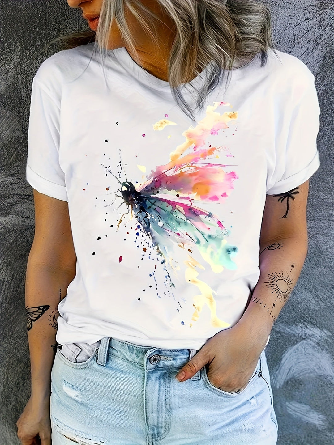 Stilla | Sommer T-Shirt Polyester Med Korte Ærmer Og Print Mexico