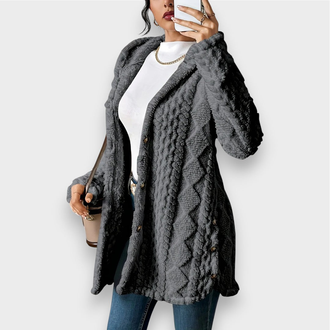 Stilla | Cozy Plush Hættetrøje Cardigan