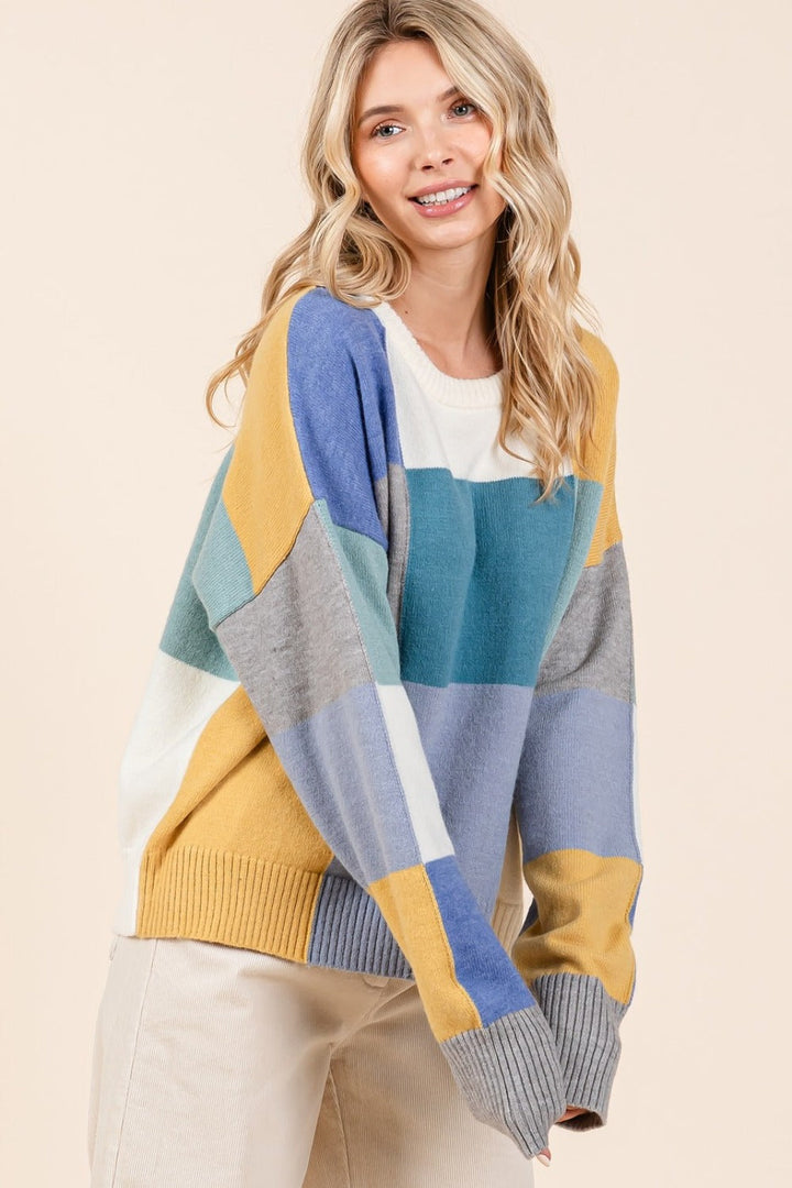 Stilla | Rundhals Pullover med farvekombinationer Mittoshop