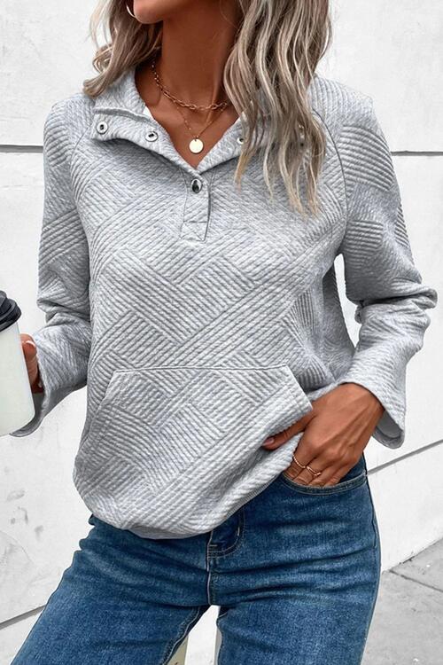 Stilla | Snap Button Langærmet Sweatshirt