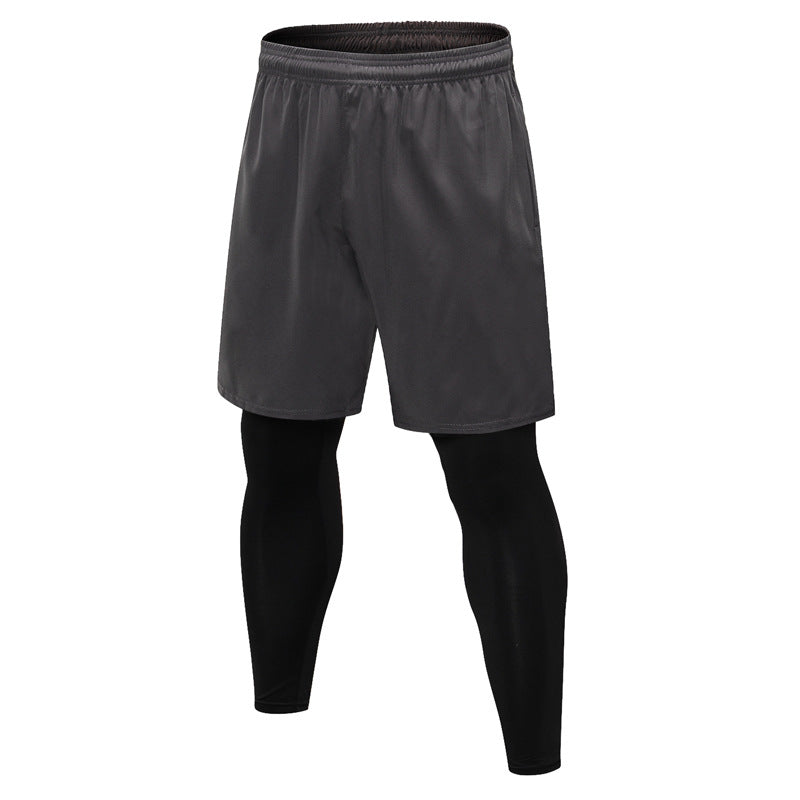 Herrer Sporty Kompressions-Leggings med aftagelige Shorts Stilla