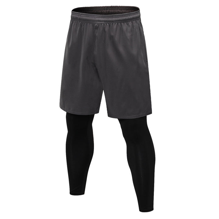 Herrer Sporty Kompressions-Leggings med aftagelige Shorts Stilla