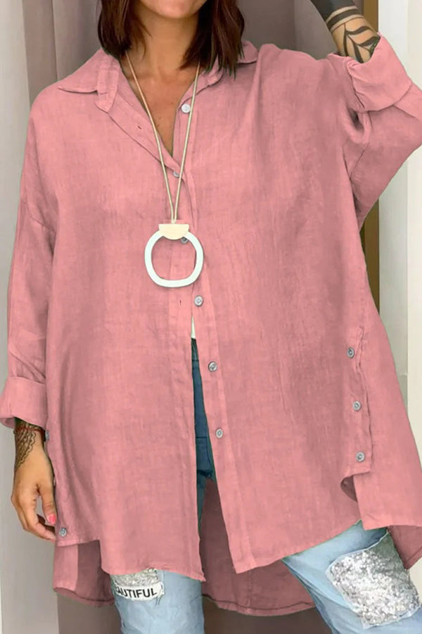 Stilla | Bred Bluse Med Lange Ærmer