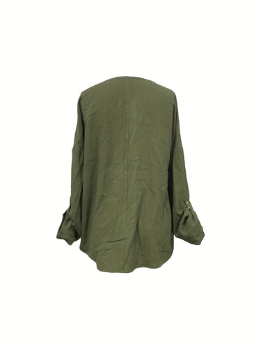 Stilla | Dame Linned Bluse Med Spidse Udskæring
