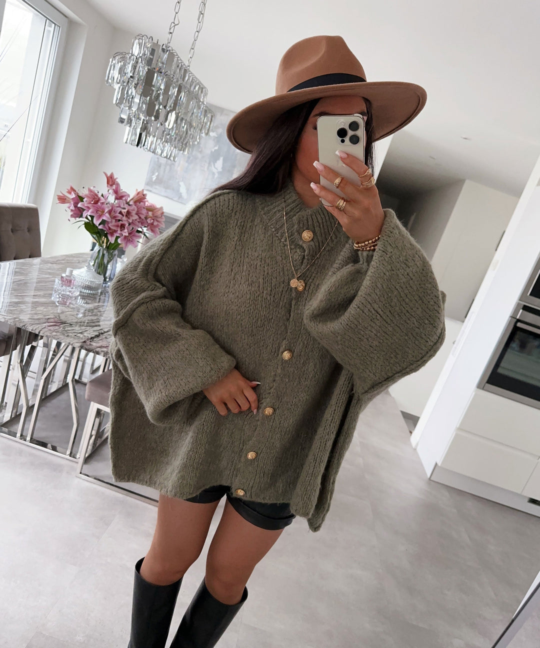 Stilla | Cozy, Oversized Cardigan I Blødt Khaki