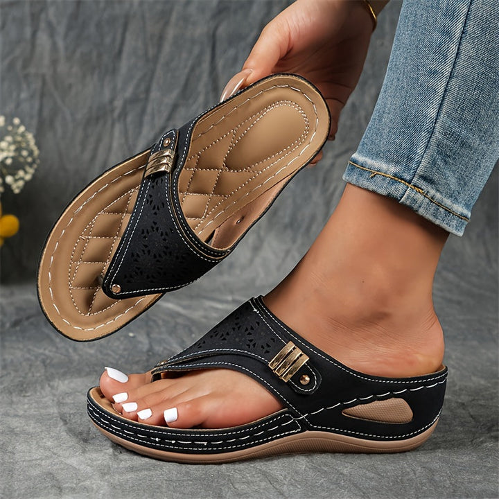 Stilla | Klap Sandal Med Hæl Behagelige Sandaler Med Støtte Til Svangen
