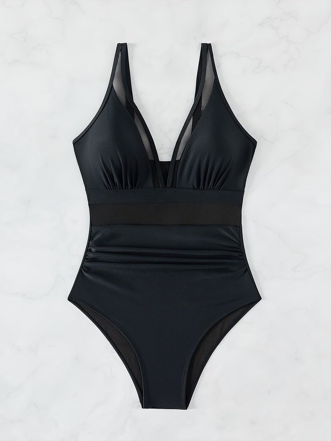 Stilla | Seksowna Monokini Ensfarvet Badedragt Med V-Hals Og Aftagelige Puder